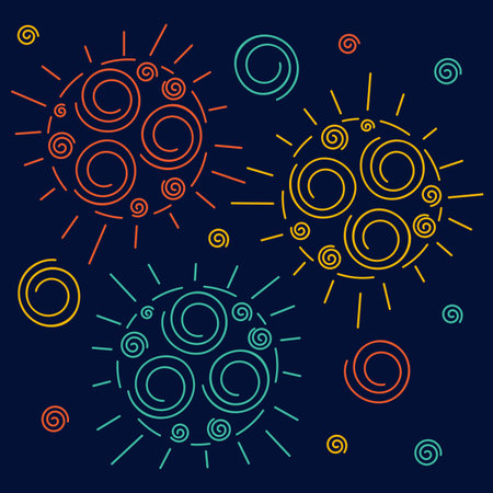 Space particles. Hand drawn cosmic doodles. Vector illustration