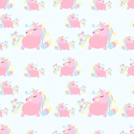 Seamless pattern with Cute unicorn. Vector background for children's fabric, Wallpaper, and other surfaces.のイラスト素材