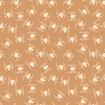 Seamless pattern with small spiders . Craft background. Halloween.のイラスト素材