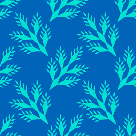 Stylized geometric Fir branches seamless pattern. For fabric and paper. Vector background,のイラスト素材