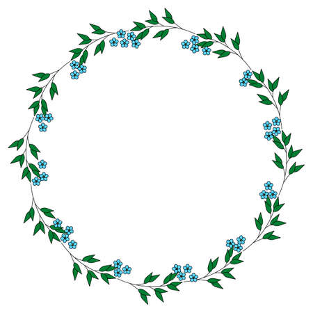 Floral frame. Seasonal design, flowers. vector illustration on white.のイラスト素材