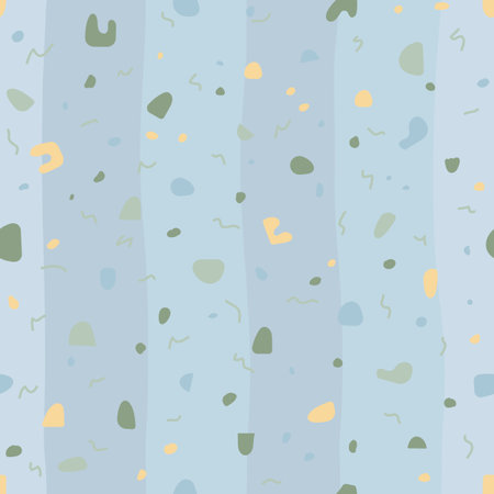 Mosaic seamless patterns. Pastel colors on a background of vertical stripes.
