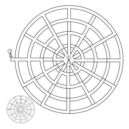 Puzzle game, maze. Cartoon style. Vector illustration isolated on white background.のイラスト素材