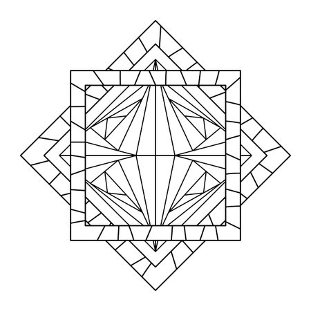 Geometric coloring page for adults and older children. 3c Frames. Vector illustration.のイラスト素材
