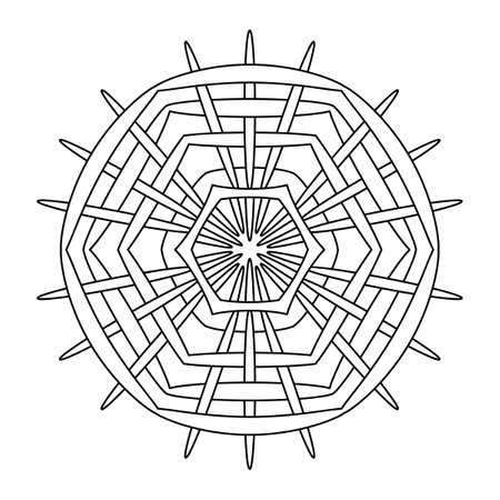Mandala coloring pages. Interlacing, Decorative ornament Vector patternのイラスト素材