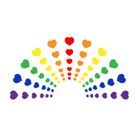 Rainbow hearts LGBT. Lesbian, gay, bisexual and transgender Vector illustration.のイラスト素材