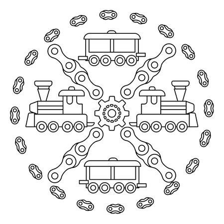 Children's toys coloring book page , mandala. Vector illustration for kid.のイラスト素材