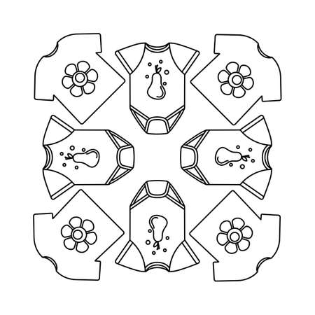 Children's toys coloring book page , mandala. Vector illustration for kid.のイラスト素材
