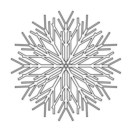 Snowflake, mandala Coloring page. Coloring anti stress book for adult and older children. Black and white vector illustration. Line art designのイラスト素材