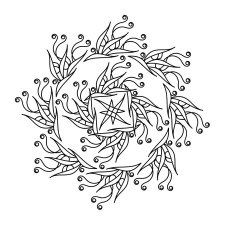 Creative mandala coloring book. Doodle line art. Anti stress for relaxing. vector illustrationのイラスト素材