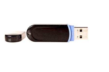 usb stick or flash drive on white background