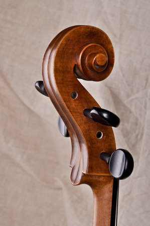 Close up of the head of a violoncelloの写真素材
