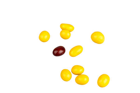 Colorful candies on white backgroundの写真素材