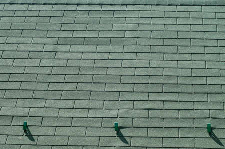Green slate roof tilesの写真素材