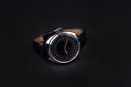 classic wristwatch for man on black