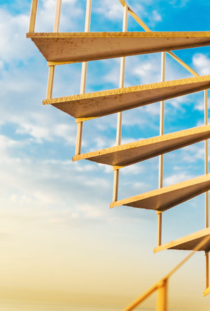 Blue sky  with glowing spiral stairway to heaven
