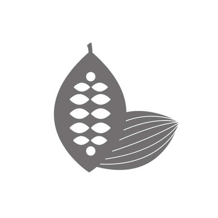 Cocoa Beans Line Icon On White Background.のイラスト素材