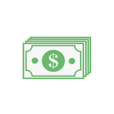 Money banknotes stack with dollar cash icon, money payment, dollar sign. Eps 10のイラスト素材