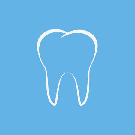 Clean Teeth isolated on blue background. Vector illustrationのイラスト素材