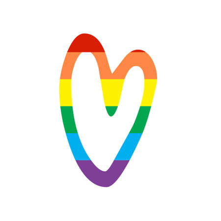 Heart Icon. LGBTQ related symbol in rainbow colors. Gay Pride.Vector Design Isolated on White Backgroundのイラスト素材