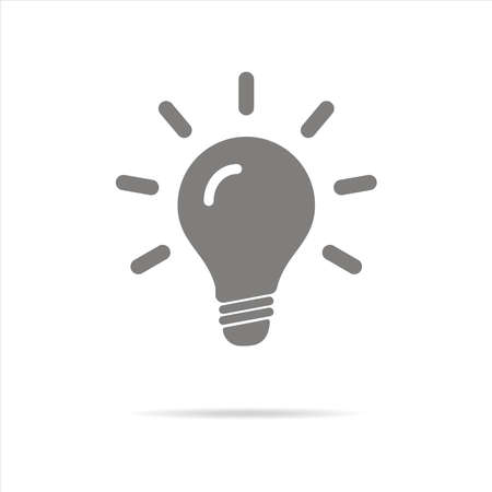 Light bulb icon isolated on white. Line vector icon. Light bulb sign in flat style. Idea Bulb images, Lighting lamp in black. Light bulb as sign solution, idea, thinking concept. Eps 10のイラスト素材