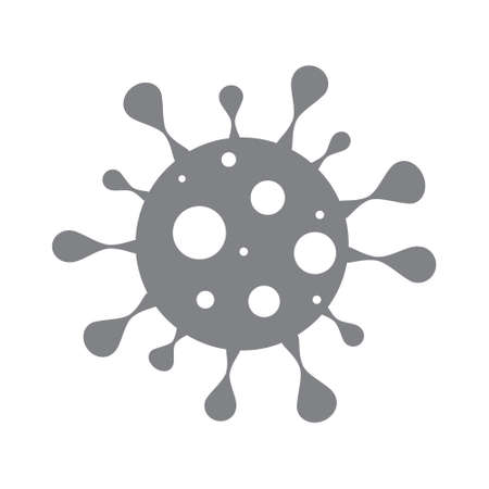 Coronavirus 2019-nCoV. Corona virus icon. Black on white background isolated. Pathogen respiratory infection. influenza pandemic. virion of Corona-virus. Vector illustration of virionのイラスト素材
