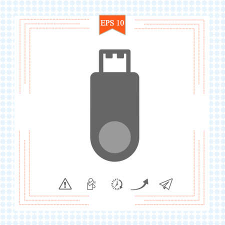 Flash, USB, Memory icon, stock vector. Graphic elements for your design eps10.の写真素材