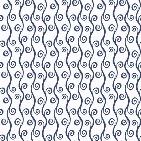 Set of blue and white sea vector seamless patterns. Scrapbook design elements. Abstract hand drawn fabric texture. Simple mediterranean wrapping. Summer ornament backdropのイラスト素材
