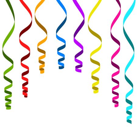 Set of colorful ribbon for celebration or party.のイラスト素材