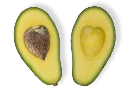 Avocado with love heart shapeの写真素材
