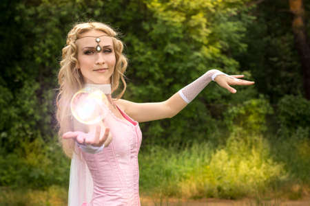 woman and the magic ballの写真素材