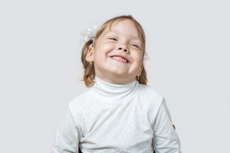 little girl laughingの写真素材