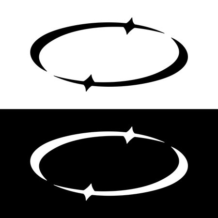 Calligraphic design element. Vector illustration. Black and white.のイラスト素材