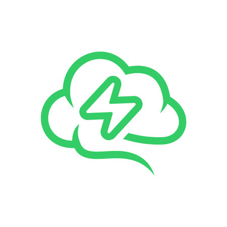 Cloud with lightning icon, vector illustration. Flat design styleのイラスト素材