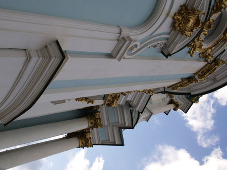 Architectural detail of the facade of an old building in St. Petersburgの写真素材