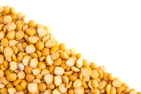 Shredded peas on white backgroundの写真素材