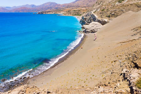 St  Paul Sandhills secluded beach near Agios Pavlos in Crete island, Greeceの写真素材