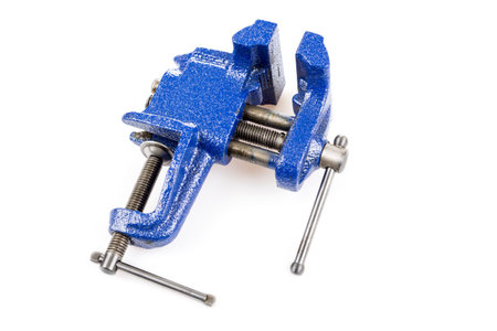 Vice clamp isolated on whiteの写真素材