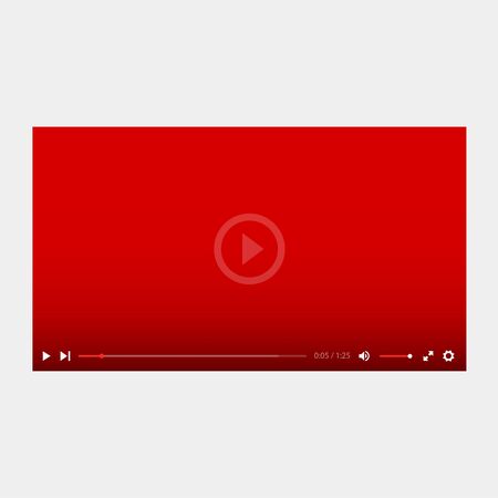 Modern flat interface video player. Mockup video player for the web. Vector template of video and audio player. Design Media Player. New Media Player interface.のイラスト素材