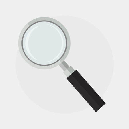 Magnifying glass concept. Magnifier vector illustration. Magnifier icon. Magnifier isolated on light background. Magnifying glass icon. Magnifier in flat style.のイラスト素材