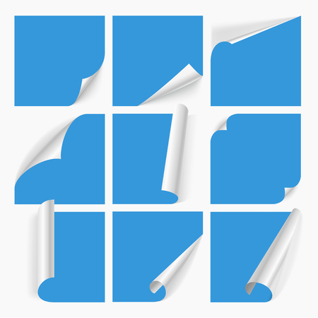 Curled corners of paper with shadowのイラスト素材