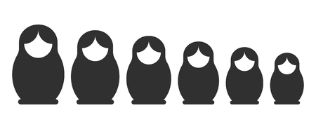 Matryoshka silhouette set illustrationのイラスト素材