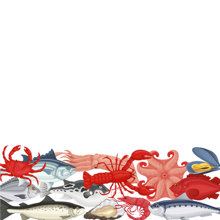 Seafood background copyspaceのイラスト素材
