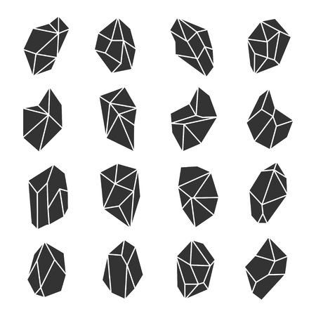 Geometric crystals setのイラスト素材