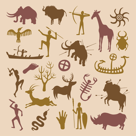 Rock ancient paintingのイラスト素材