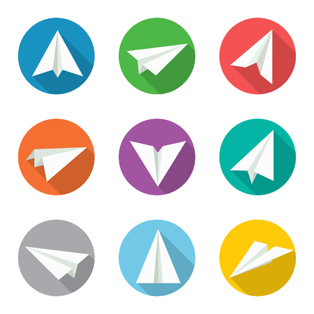 Paper plane icon setのイラスト素材