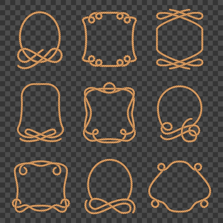 Rope border frame set image illustrationのイラスト素材