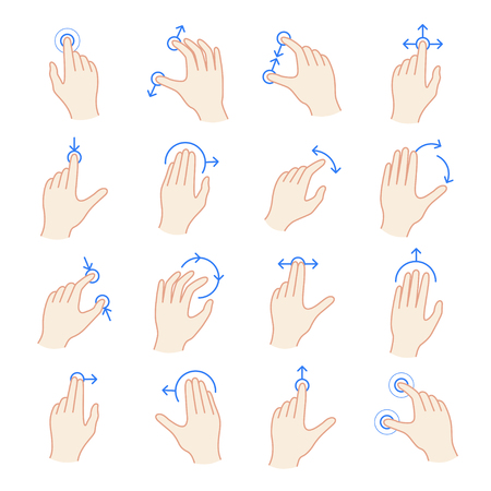 Interface touch screen gesture setのイラスト素材