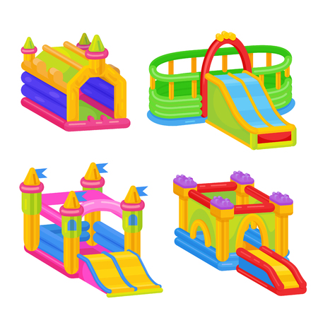 Inflatable colorful castle for outdoor kid funのイラスト素材