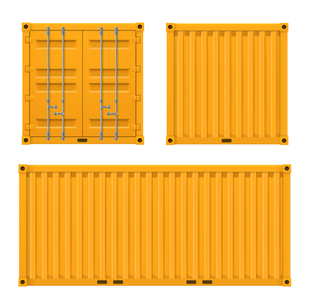 Cargo yellow container for shipping and sea exportのイラスト素材